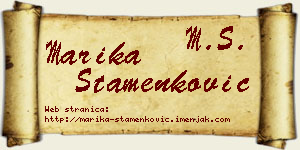 Marika Stamenković vizit kartica